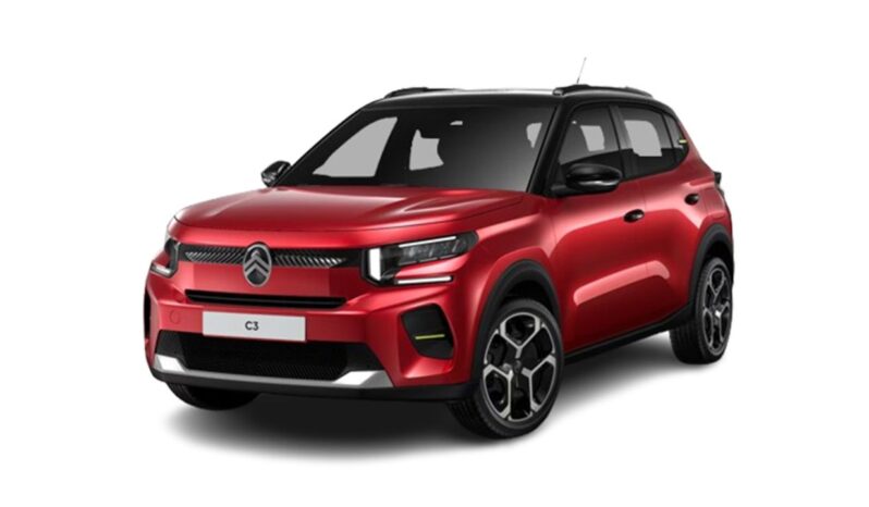 Vista frontal Citroën C3 Hybrid en renting