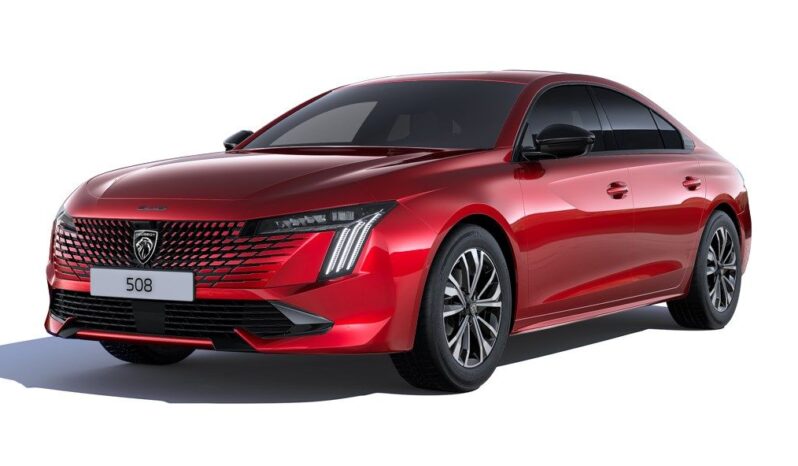 Vista frontal Peugeot 508 Hybrid en renting