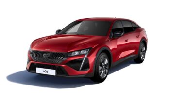 Vista frontal Peugeot 408 Hybrid en renting