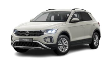 Vista frontal Volkswagen T-Roc en renting